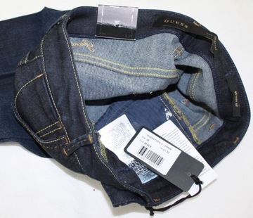 Damskie jeansy Guess Skinny 81 rurki W63A47D2HL0 niski stan granat -W26/L32