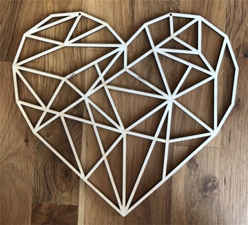 Деревянное украшение АЛМАЗНОЕ сердце HEART DECOR