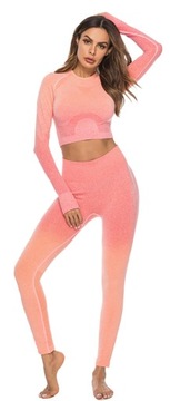 KOMPLET LEGGINSY TOP BLUZKA NA SIŁOWNIE PUSH UP