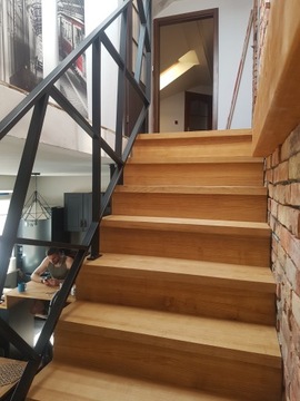 Schody drewniane konstrukcja stalowa loft metalowa