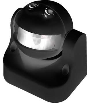 Czujka ruchu PIR 1200W 180st czarna ES34R 7162
