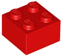 LEGO Klocek - brick 2x2 (3003) czerwony 15szt