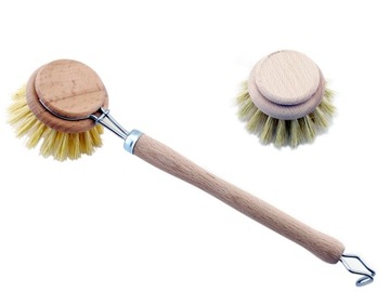 Drewniana szczotka do naczyń +zapas ZERO WASTE