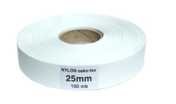 Taśma nylonowa 25mm/100m NYLON do zadruku wszywki
