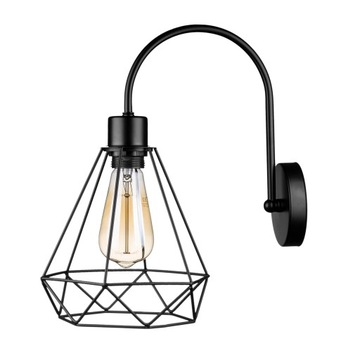 KINKIET LOFT E27 WST054 czarny mat łuk Edison