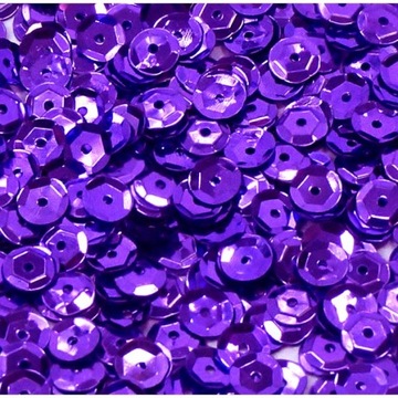 CEKINY Metaliczne C.Fioletowe 6mm 1100szt - CL16