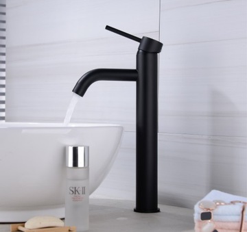 НАСТОЙЧИВОЙ МАТОВЫЙ ЧЕРНЫЙ СМЕСИТЕЛЬ ДЛЯ УМЫВАЛЬНИКА, ВЫСОКИЙ