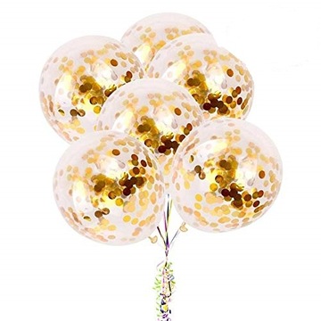 Balony z Konfetti złote Urodziny