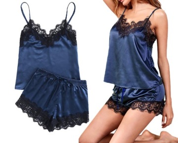 ЧУВСТВЕННАЯ АТЛАСНАЯ ПИЖАМА ШОРТЫ КРУЖЕВНЫЕ ЦВЕТА
