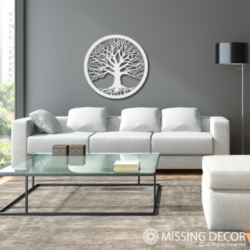 Круглая картина из орехового дерева TREE OF LIFE 90 см