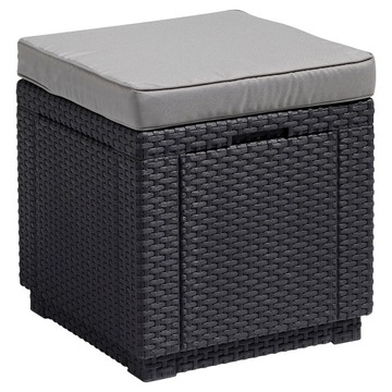 KETER CUBE PUFA CORFU OGRODOWA STOLIK SKRZYNIA ANTRACYT + PODUSZKA