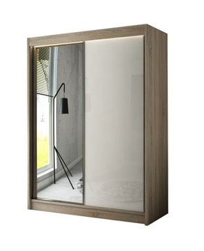 Szafa przesuwna 150cm Sonoma szkło Lacobel+ Lustro
