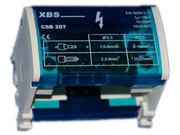 BLOK ROZDZIELCZY ŁĄCZENIOWY MOSTEK 2x7 CSB-207