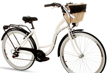 DAMSKI ROWER MIEJSKI 28 LEKKI DAMKA 7 SHIMANO KOSZ