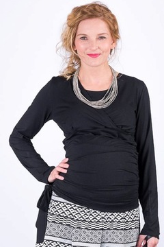 Bluzka ciążowa Daphne Black do karmienia 42 XL