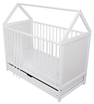 Детская кроватка 2в1 Jaś house с 3 ящиками 120x60