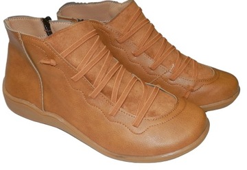 BUTY TRZEWIKI BOTKI NA ZAMEK BRĄZOWE r. 38