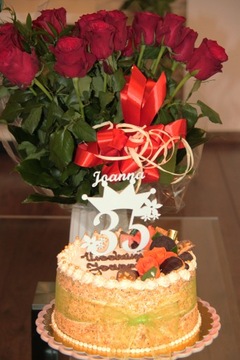 Топпер для торта ко дню рождения: имя + возраст