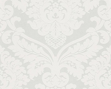 TAPETA BIAŁY ORNAMENT GLAMOUR