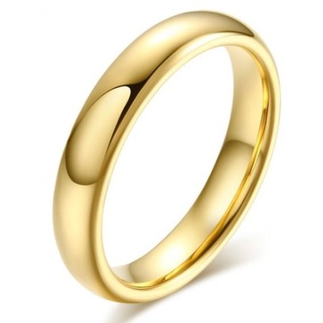 КЛАССИЧЕСКОЕ ЗОЛОТОЕ ВОЛЬФРАМОВОЕ КОЛЬЦО, 4 ММ, размер 15