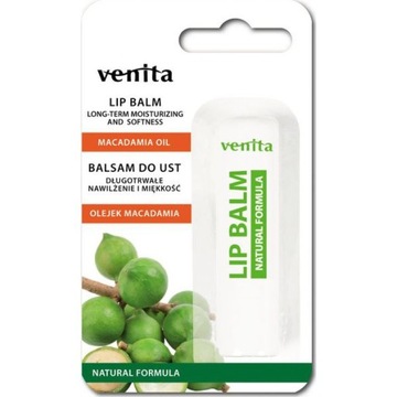 Balsam do ust nawilżający Venita macadamia oil 98% naturalnych komponentów
