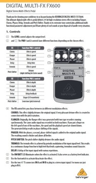 Behringer FX600 — мультиэффектная гитара.