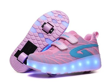 BUTOROLKI BUTY LED Z KÓŁKAMI WROTKI ROLKI
