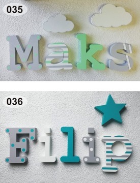 ИМЯ РЕБЕНКА 3D РАЗНОЦВЕТНЫЕ БУКВЫ - ДЕКОРЫ
