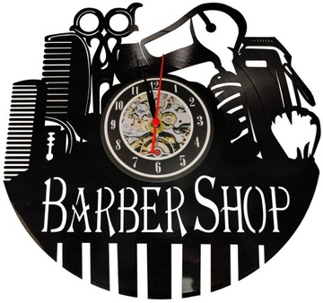 Barber Shop Zegar Ścienny Płyta Winylowa Fryjerski