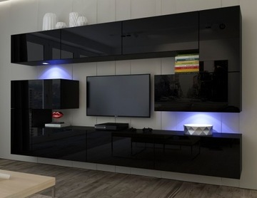 Meble ALBANIA N3 Meblościanka Salon Oświetlenie 1C
