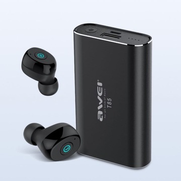 Słuchawki Bluetooth TWS AWEI T85 z Powerbankiem
