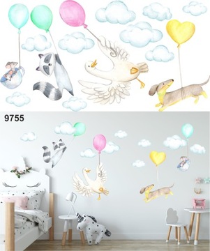 наклейки детские на стену, шарики с воздушным шариком 160