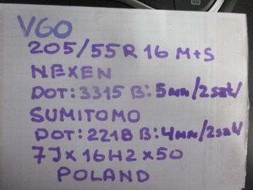 Колеса, диски, шины VOLVO V60 R16 M+S