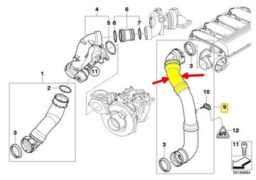 BMW 5 E60 E61 535D M57N PŘÍVOD TRUBKA WAZ TURBO INTERCOOLER