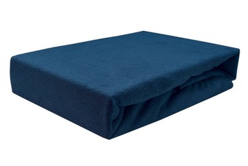 Prześcieradło frotte z gumką 180x200 granatowe