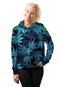 BLUZA DAMSKA PRINT TRAWA JESIENNE LIŚCIE POLSKA XL