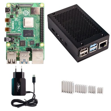 Raspberry Pi 4 8 GB aluminiowa obudowa zasilacz
