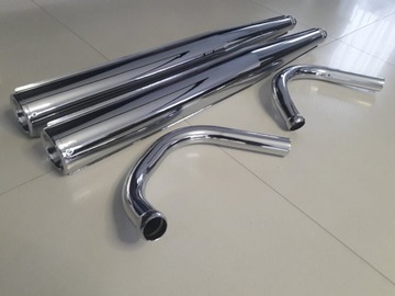 Tłumiki + kolanka Jawa TS 350 638 niskie tłumiki