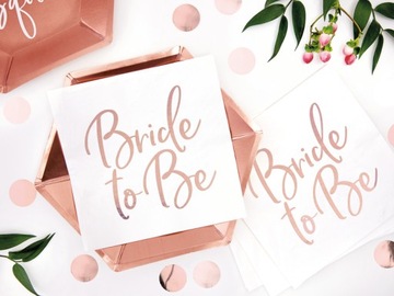 САЛФЕТКИ BRIDE TO BE, РОЗОВОЕ ЗОЛОТО, BRIDE PARTY, 20 ШТ.