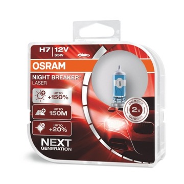 ŻARÓWKI H7 OSRAM NIGHT BREAKER LASER +150% DUOBOX KOMPLET