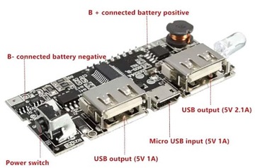 Power Bank 2x USB 2.1A 1A 18650 Литий-ионный ЖК-модуль