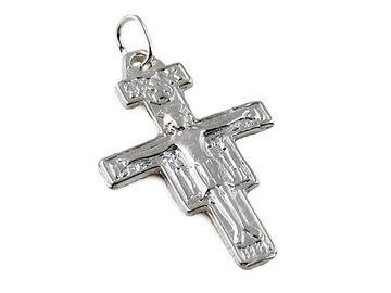 KRZYŻYK KRZYŻ SAN DAMIANO FRANCISZKAŃSKI SREBRNY