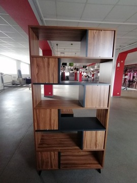 КНИЖНЫЙ ШКАФ НАСТЕННЫЙ ГРАФИТ И ОРЕХ ДЕТСКАЯ КОМНАТА