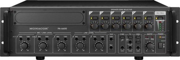 Wzmacniacz 100V Monacor PA-6600 6-strefowy 600WRMS
