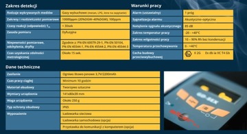 Портативный детектор природного газа и сжиженного нефтяного газа - GD-8EX