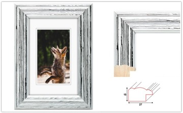 СЕРЕБРЯНАЯ ДЕРЕВЯННАЯ РАМКА ДЛЯ ФОТОГРАФИИ 21x30 СМ