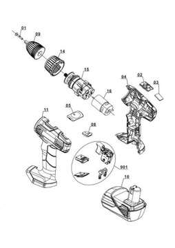Корпус отвертки Einhell TH-CD TC-CD 18-2 1H