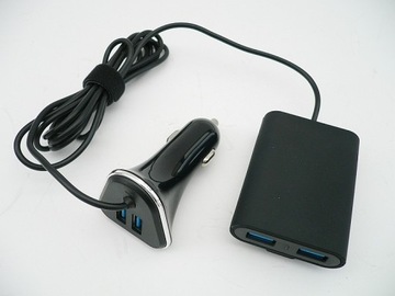 МОЩНОЕ АВТОМОБИЛЬНОЕ ЗАРЯДНОЕ УСТРОЙСТВО 4xUSB 4,8 А Передняя Задняя часть