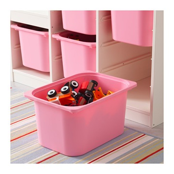 Полка ИКЕА ТРУФАСТ БЕЛАЯ + 6 РОЗОВЫХ контейнеров