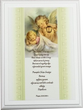 CHRZEST PAMIĄTKA prezent upominek ANIOŁKI 20X15CM